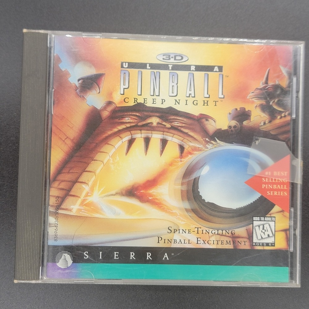 Pinball Game 3-D Ultra Creep Night SIERRA PC 1997 CD-ROM Computer Game Pc